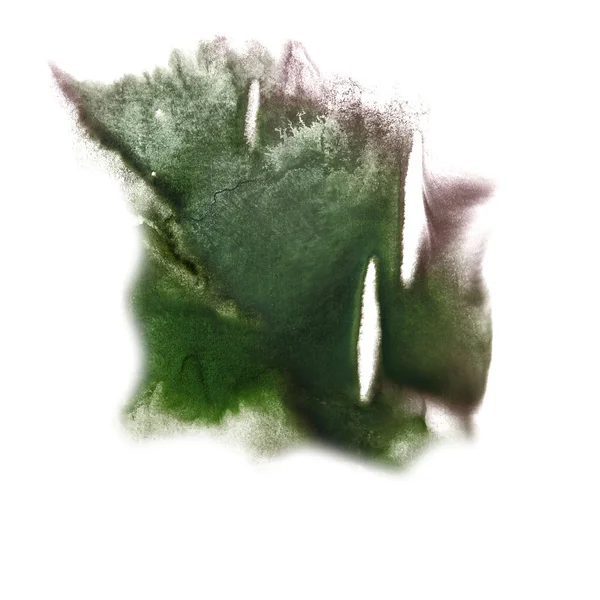 Abstract geïsoleerd aquarel zwart, groene vlek raster illustrat — Stockfoto