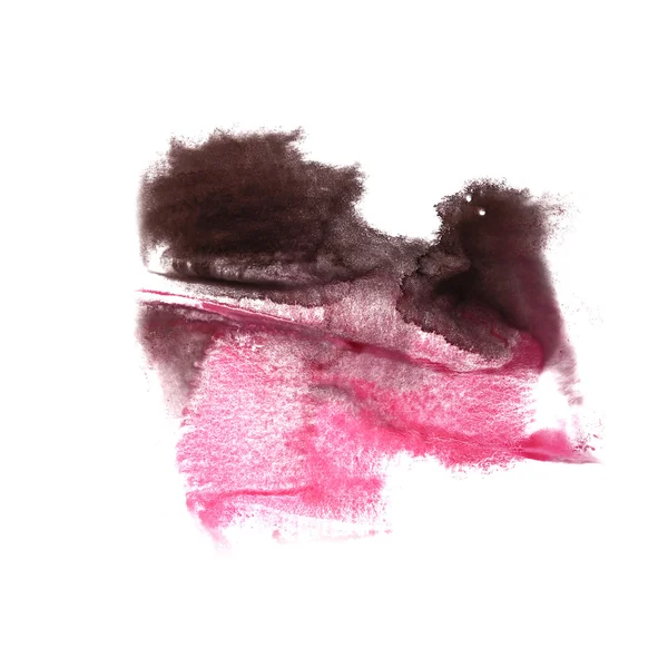 Abstrait isolé aquarelle noir, rose tache raster illustrati — Photo