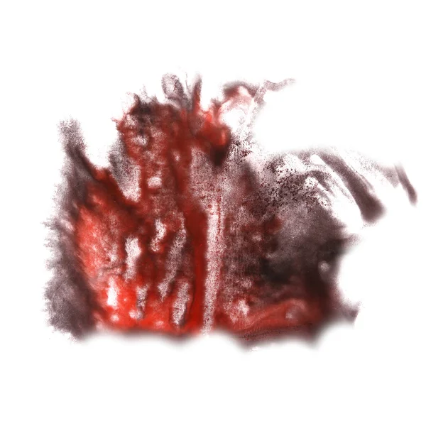 Abstract isolated watercolor Black, red stain raster illustratio — Stock Photo, Image