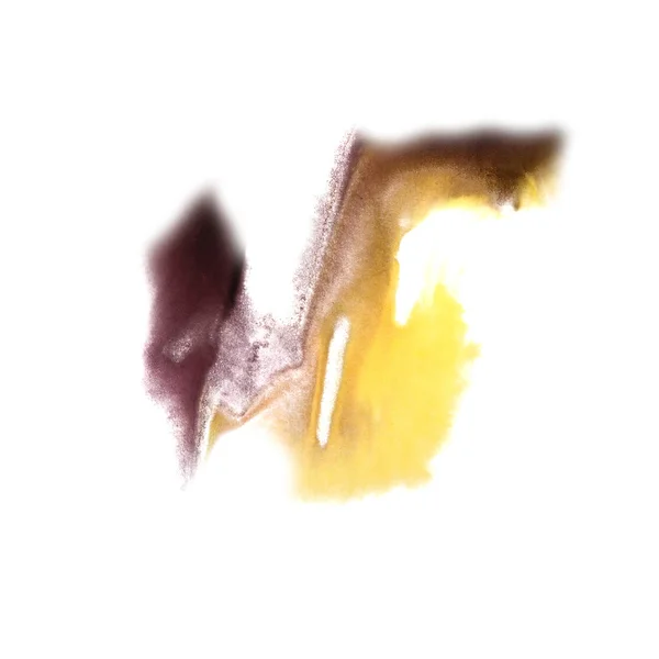 Abstract isolated Yellow, brown watercolor stain raster illustra — Stock Photo, Image