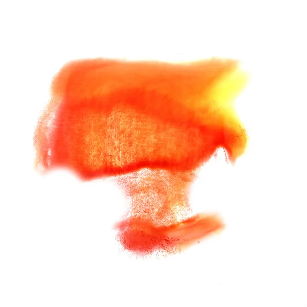 Soyut sarı, kırmızı sulu boya leke raster illustrati izole — Stok fotoğraf