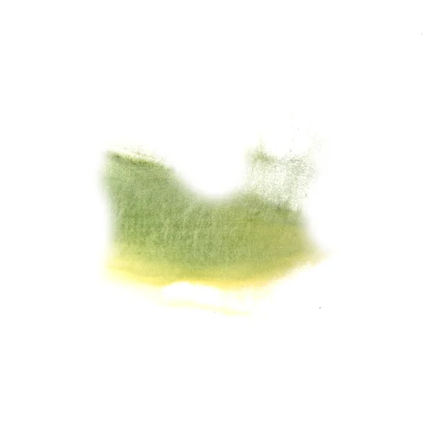 Abstract isolated Yellow, green watercolor stain raster illustra — Stock Photo, Image