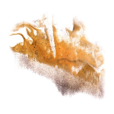 mürekkep blot beyaz yandan izole kahverengi, gri sıçrama arka plan