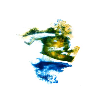 beyaz izole makro spot leke siyah, sarı, mavi doku