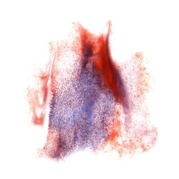 Ink blot blue, burgundy splatter background isolated on white ha — Stock Photo, Image