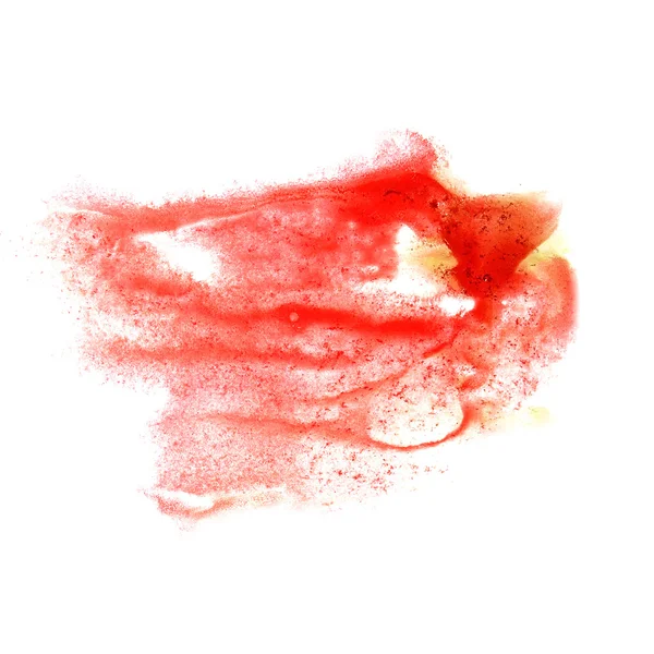 Mancha de tinta rojo salpicadura de fondo aislado en blanco pintado a mano —  Fotos de Stock