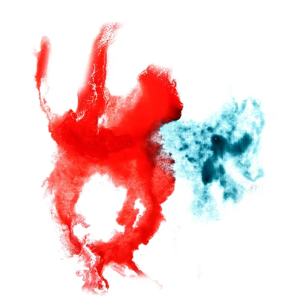 Leke boşanma illüstrasyon mavi, kırmızı, işlemeli isolat sanatçısı — Stok fotoğraf