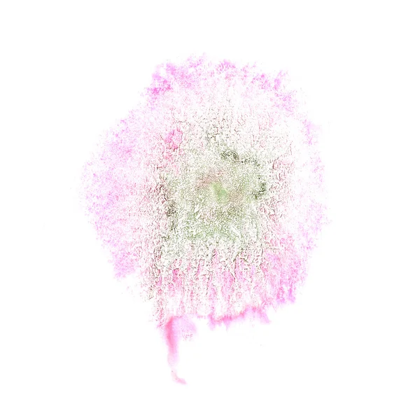 白い手に分離されたインクのしみスプラッター ピンク、緑背景 — ストック写真