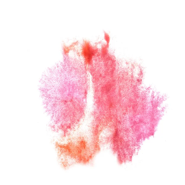 Ink blot splatter pink, brown background isolated on white hand — Stock Photo, Image
