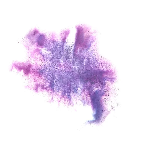 Tinte lilac kleckern Hintergrund isoliert auf weißer Hand malen — Stockfoto