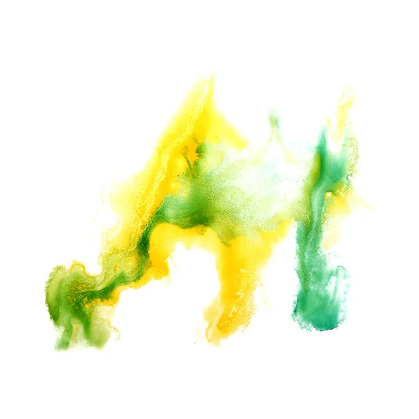 Macroverde, mancha amarela textura mancha isolada em textur branco — Fotografia de Stock