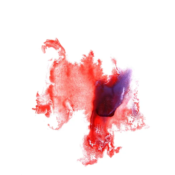 Macro rouge, tache lilas texture isolée sur texture blanche — Photo