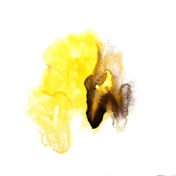 Macro spot negro, textura de mancha amarilla aislada en textura blanca — Foto de Stock