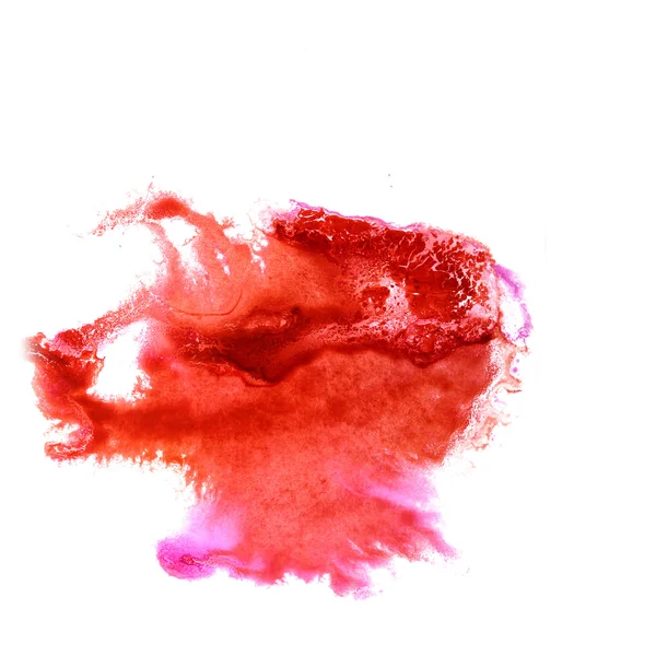 Macro tache rose, texture tache rouge isolée sur texture blanche — Photo