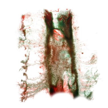 suluboya ile leke kahverengi, yeşil, kırmızı boya kontur suluboya