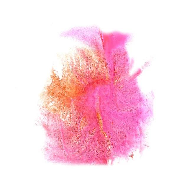 Stain yellow, pink with watercolour paint stroke watercolor isol — Stock Photo, Image