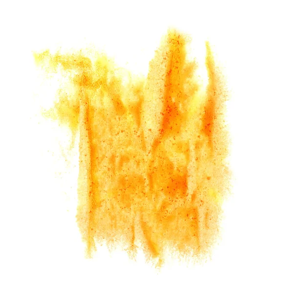 Tache jaune avec trait aquarelle aquarelle aquarelle isolé — Photo