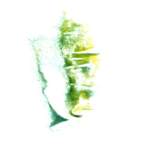 Stain yellow, green with watercolour paint stroke watercolor iso — Stock Photo, Image