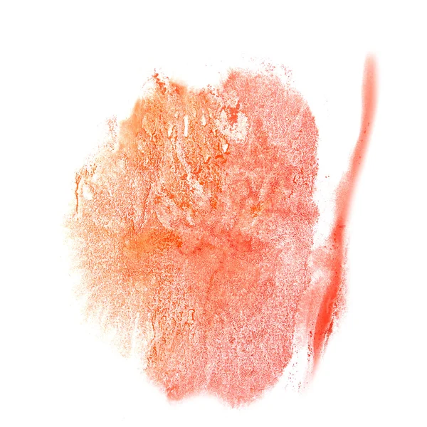 Stain red orange with watercolour paint stroke watercolor isolat — Stock Photo, Image
