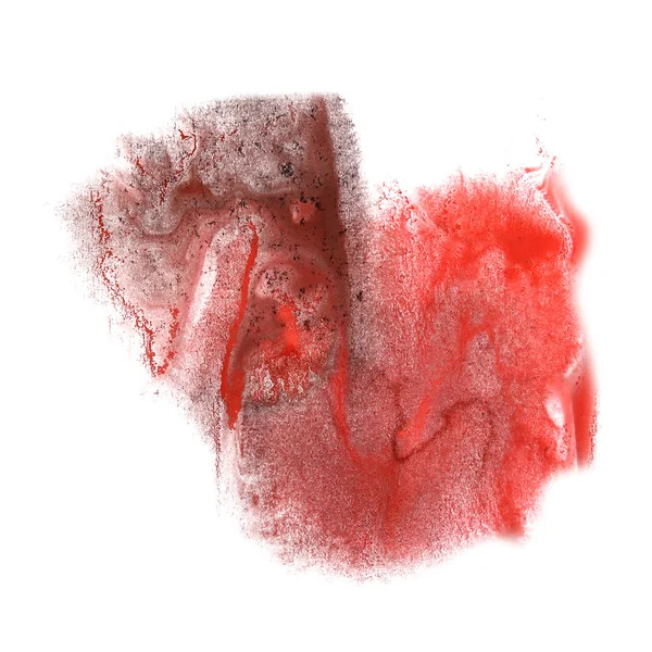 Vlek-rood, zwart met aquarel verf lijn aquarel isolat — Stockfoto