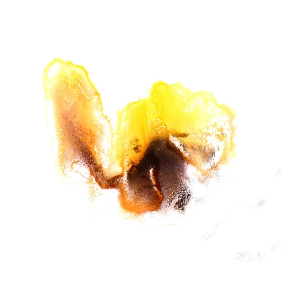 Tache avec brun, aquarelle jaune trait de peinture aquarelle iso — Photo