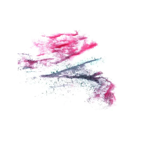 Mancha com rosa, tinta aquarela preta acidente vascular cerebral isola aquarela — Fotografia de Stock