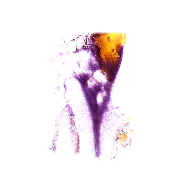 Λεκές με λιλά ακουαρέλα, ακουαρέλα iso εγκεφαλικό επεισόδιο πορτοκαλί χρώμα — Φωτογραφία Αρχείου