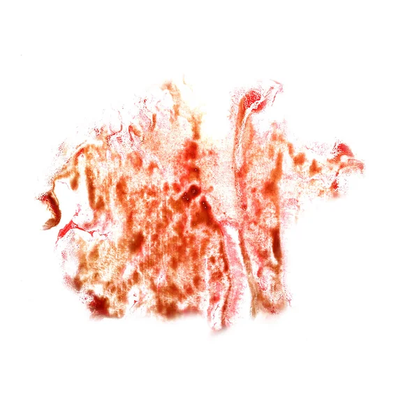 Stain with watercolour paint orange stroke watercolor isolated — Stock Photo, Image