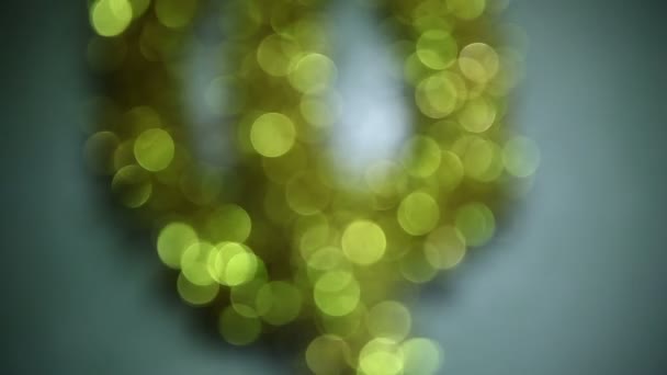 Luz gris verde bokeh, desenfoque, año nuevo, navidad textura movimiento video — Vídeo de stock