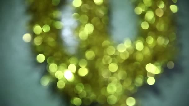 Gris clair bokeh vert, flou, nouvelle année, Noël texture motion video — Video