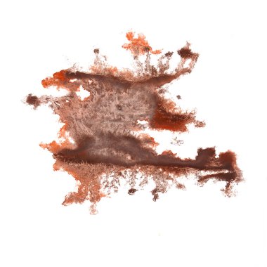 Sulu Boya leke hakaret Rorschach psikolojik soyut el kahverengi çizilmiş