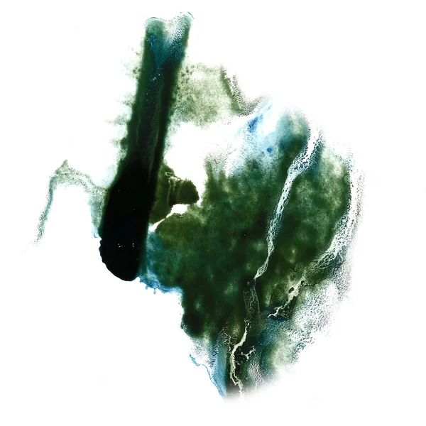 抽象的绿色、 蓝色水彩笔画，可用作背景 — 图库照片