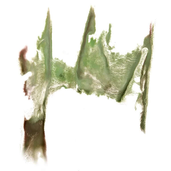 Světle zelená abstraktní ručně tažené akvarel skvrnou urážku Rorschach — Stock fotografie