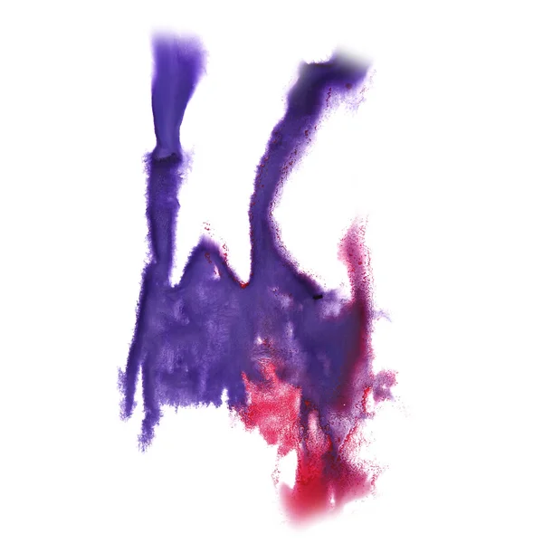 Abstrakt lila, rosa hand dras akvarell blot förolämpning Rorschach — Stockfoto