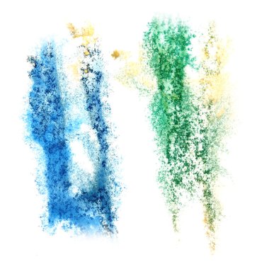 Suluboya sarı, mavi, yeşil arka plan için senin desi