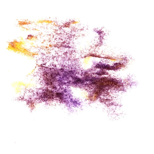 Aquarelle abstraite jaune, fond violet pour votre design ins — Photo