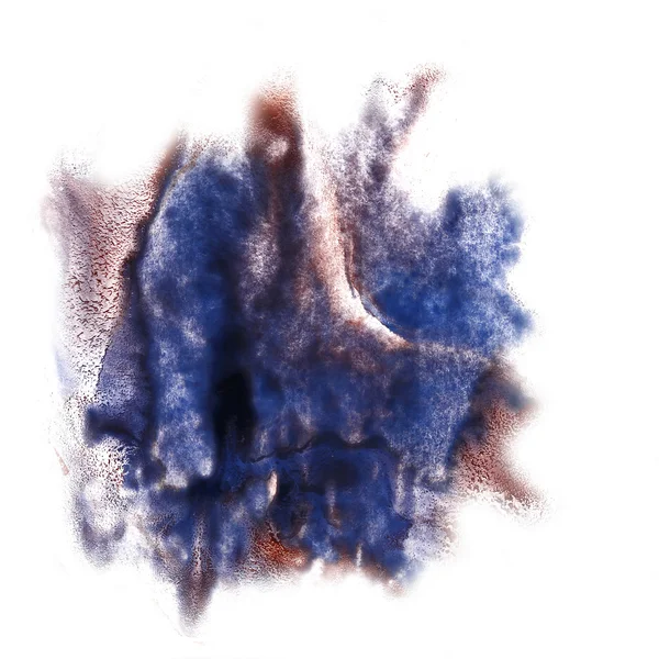 Azul abstracto, trazos de acuarela marrón, se puede utilizar como fondo — Foto de Stock