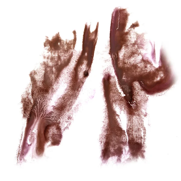Αφηρημένη καφέ ακουαρέλα Χειροποίητη φόντο προσβολή Rorscha — Φωτογραφία Αρχείου