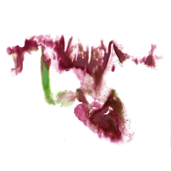 抽象樱桃、 绿色水彩手绘背景侮辱 — 图库照片