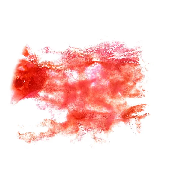 Tache rouge avec aquarelle trait de peinture aquarelle isolé — Photo