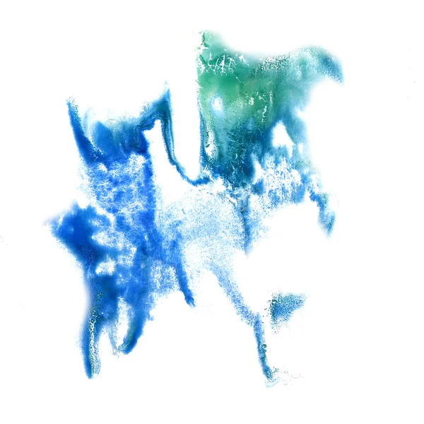 Blauw groen met aquarel verf lijn aquarel isolat vlek — Stockfoto