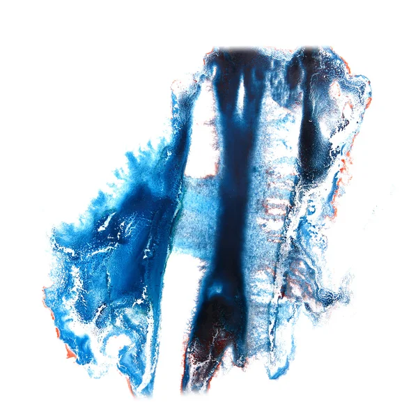 Fläcken blå, svart med akvarell färg stroke akvarell isola — Stockfoto