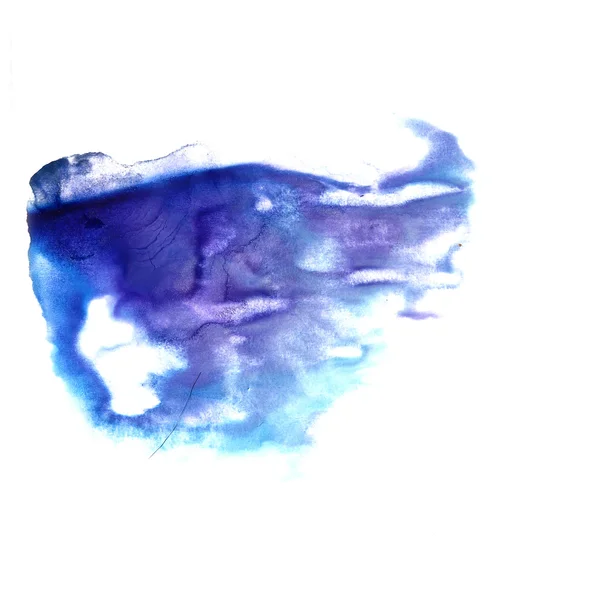 Mancha azul, lila con acuarela trazo de pintura acuarela isola — Foto de Stock
