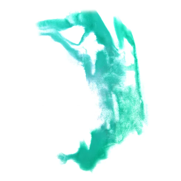 Plama zielony z akwarela farba akwarela skok na białym tle — Zdjęcie stockowe