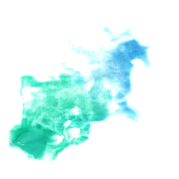 Fleck grün mit Aquarellfarbe Strich Aquarell isoliert — Stockfoto