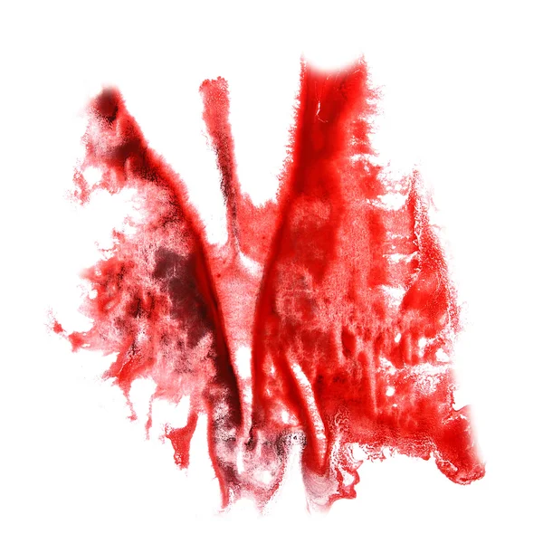 Leke siyah, kırmızı suluboya boya kontur sulu boya isolat ile — Stok fotoğraf