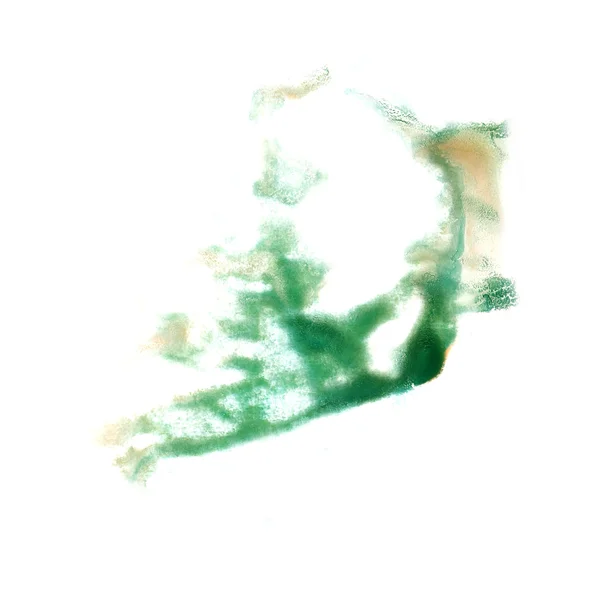 Vlek groen, yellov met aquarel verf lijn aquarel isol — Stockfoto