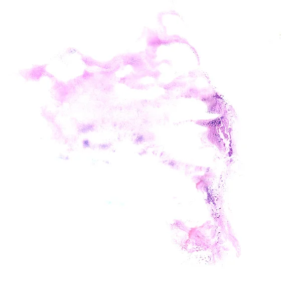 Stain pink with watercolour paint  stroke  watercolor isolated — Stock Photo, Image