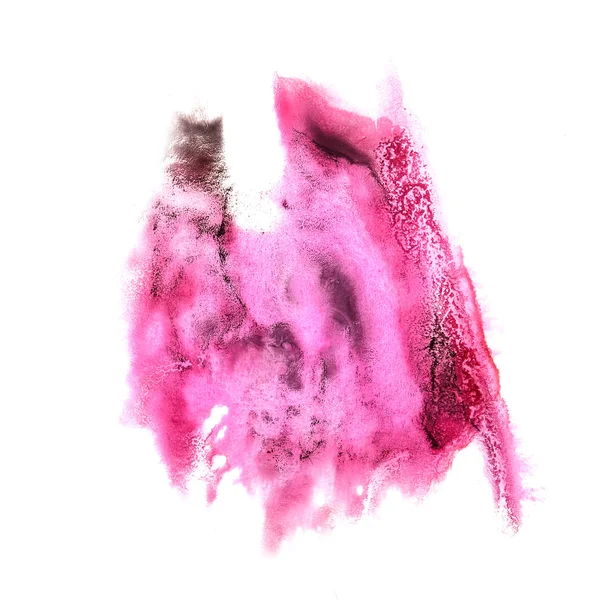 Plet pink, sort med akvarel maling slagtilfælde akvarel isola - Stock-foto