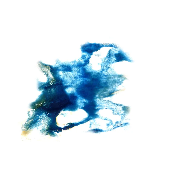 Stain blue  with paint stroke watercolor isolated — Stock Photo, Image